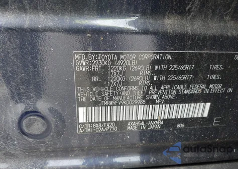 2019 Toyota Rav4 Xle from USA, damaged, VIN JTMRWRFV9KD029988